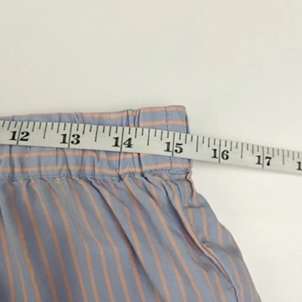 Reformation Willow Pajama Set Cropped Top Boxer Shorts Striped Blue Peach Size L - Picture 11 of 16
